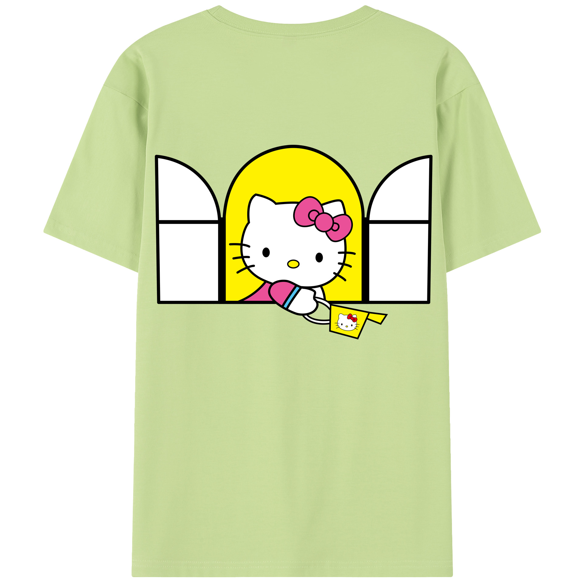 （画像用） Hello Kitty ハローキティ 綿100％半袖Tシャツ（背面プリント）